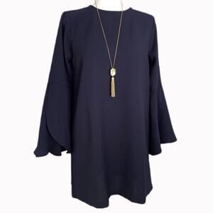 Halogen Navy Tulip Sleeve Mini Dress Sz S